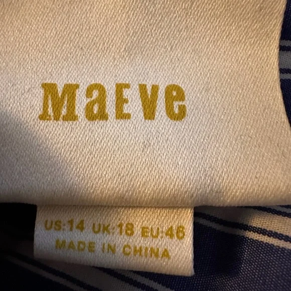 Maeve Newport Striped Blue and White Wrap Shirt Dress NWOT - Picture 7 of 9